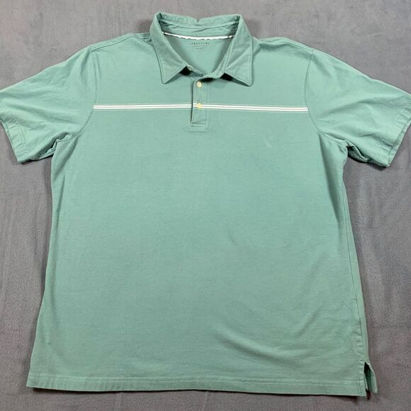 Structure Polo‎ Shirt Men's Size 2XL Green Cotton Lightweight Short Sleeves - Picture 1 of 11
